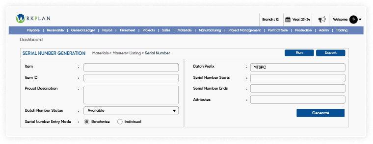 Serial Number Tracking